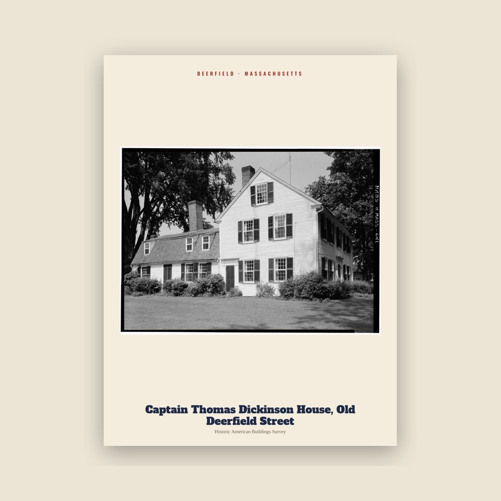 Deerfield Captain Thomas Dickinson House, Old Deerfield Street Archive Print