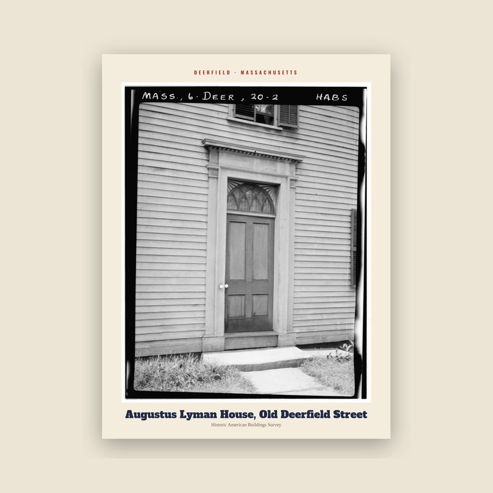 Deerfield Augustus Lyman House, Old Deerfield Street Archive Print