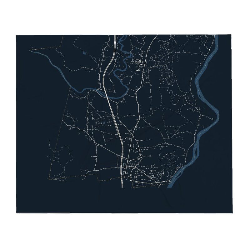 Deerfield Street Map Throw Blanket