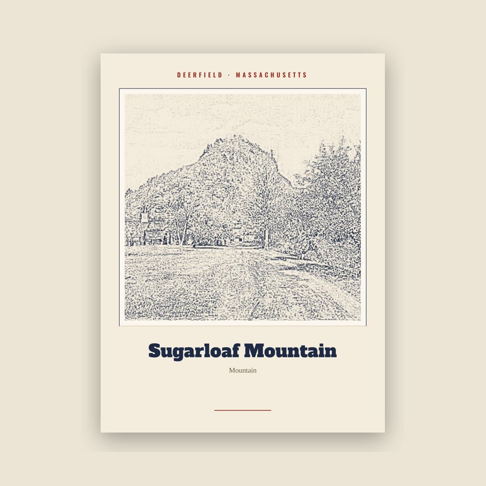 Deerfield Sugarloaf Mountain Landmark Print