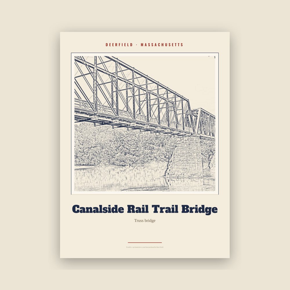 Deerfield Canalside Rail Trail Bridge Landmark Print