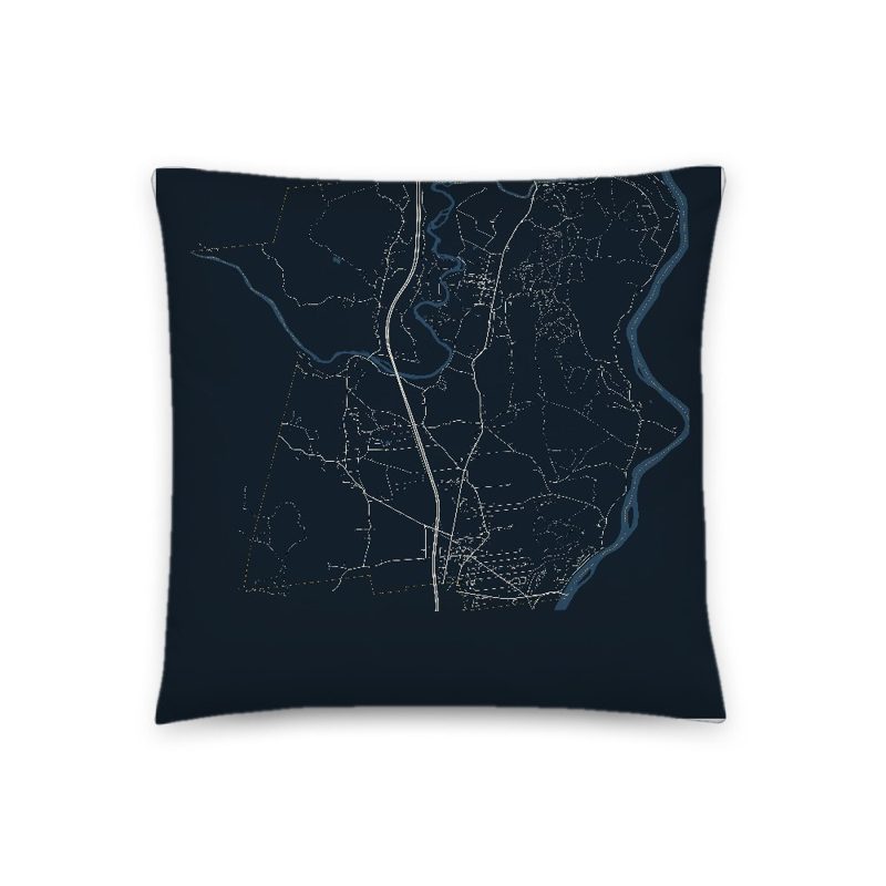 Deerfield Map Throw Pillow