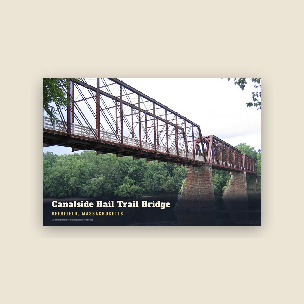 Deerfield Canalside Rail Trail Bridge Postcard