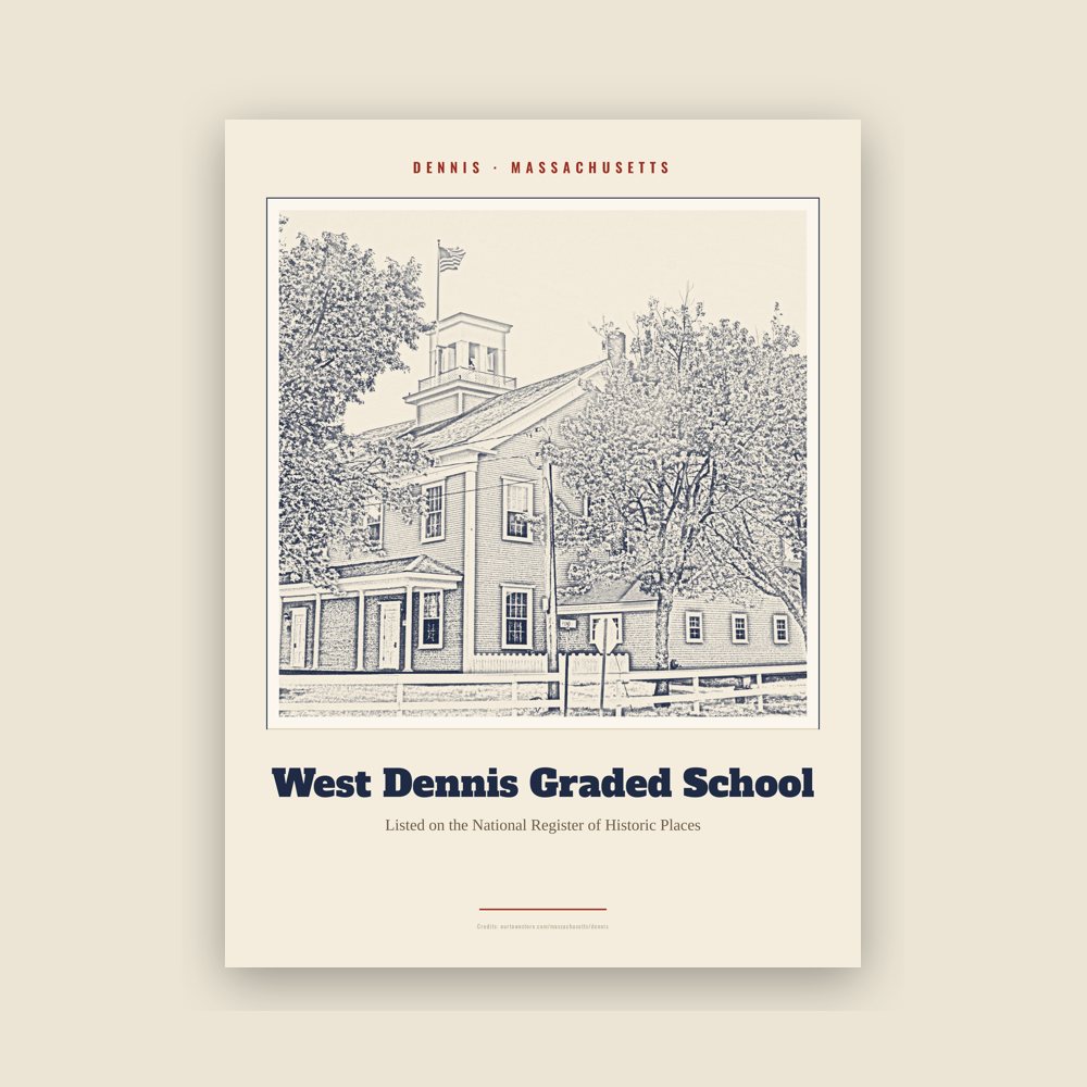 Dennis West Dennis Graded School Landmark Print