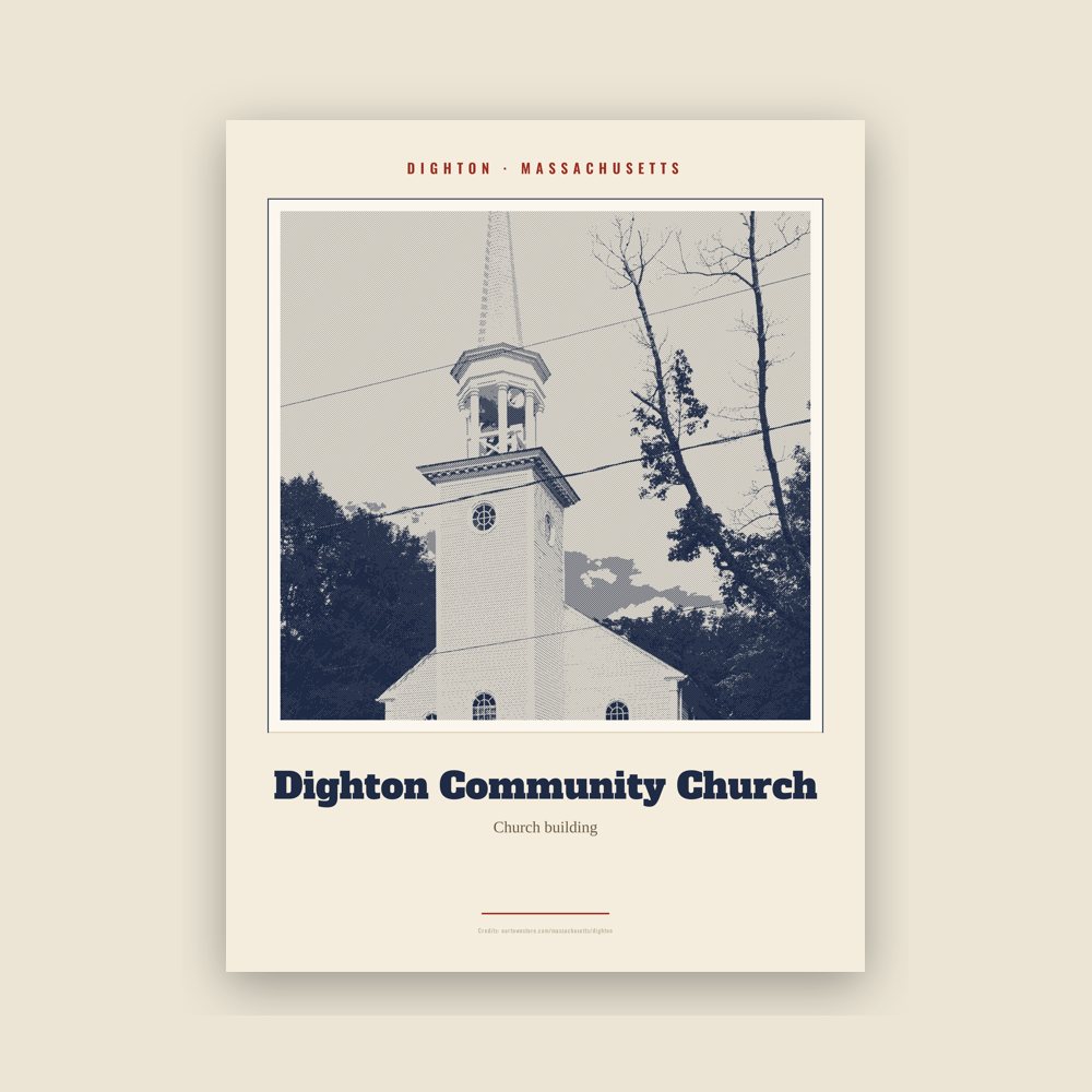 Dighton Dighton Community Church Landmark Print