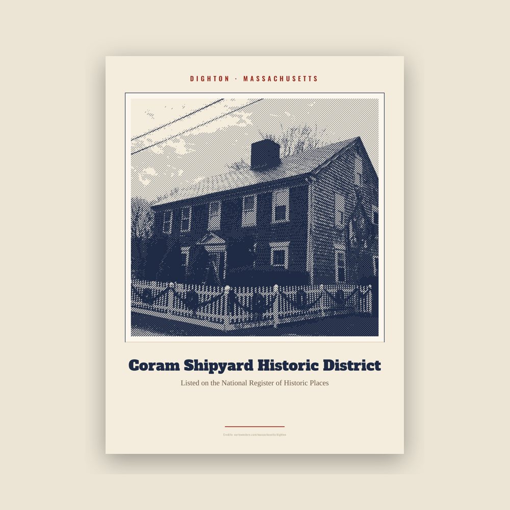 Dighton Coram Shipyard Historic District Landmark Print