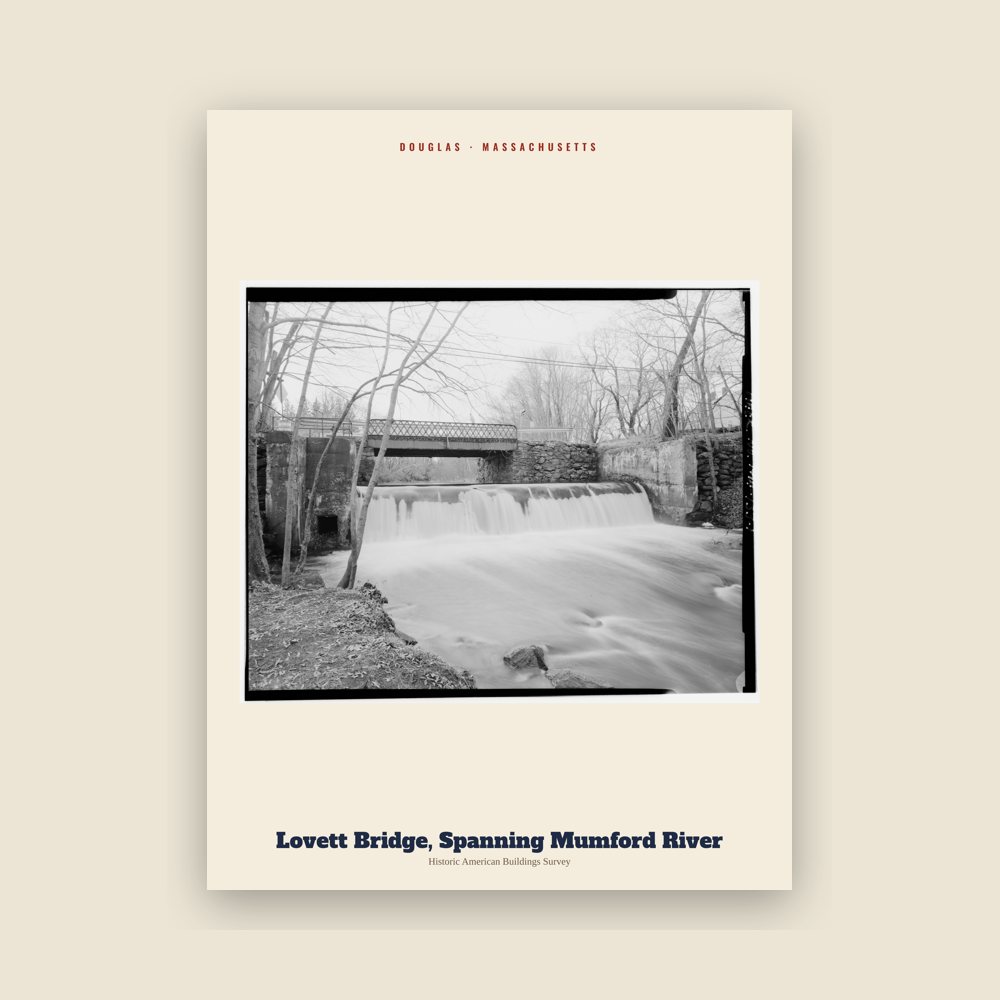 Douglas Lovett Bridge, Spanning Mumford River Archive Print