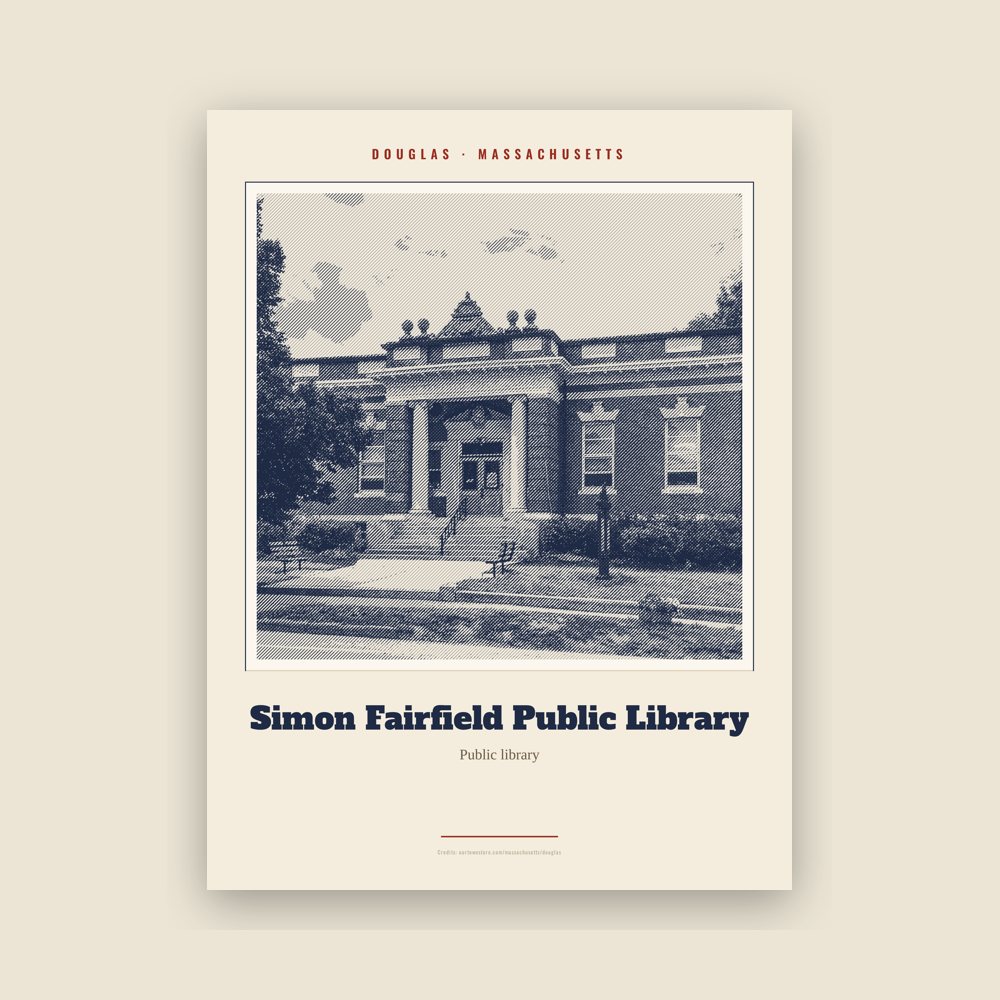 Douglas Simon Fairfield Public Library Landmark Print