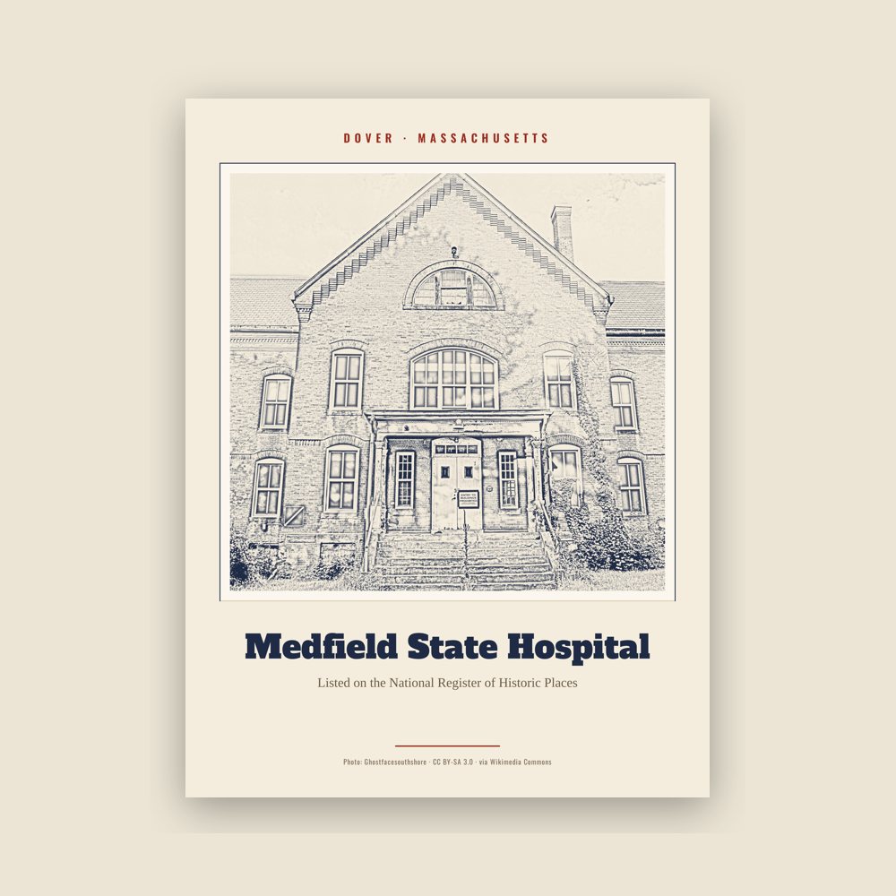 Dover Medfield State Hospital Landmark Print