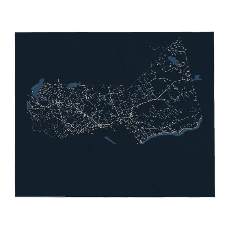 Dracut Street Map Throw Blanket