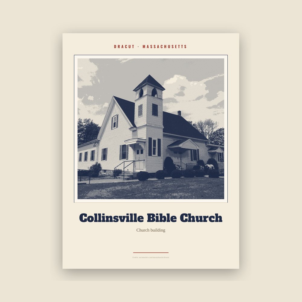 Dracut Collinsville Bible Church Landmark Print