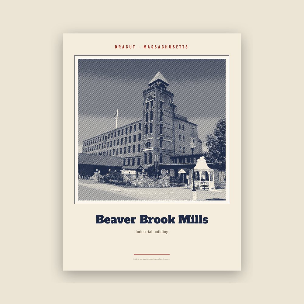 Dracut Beaver Brook Mills Landmark Print