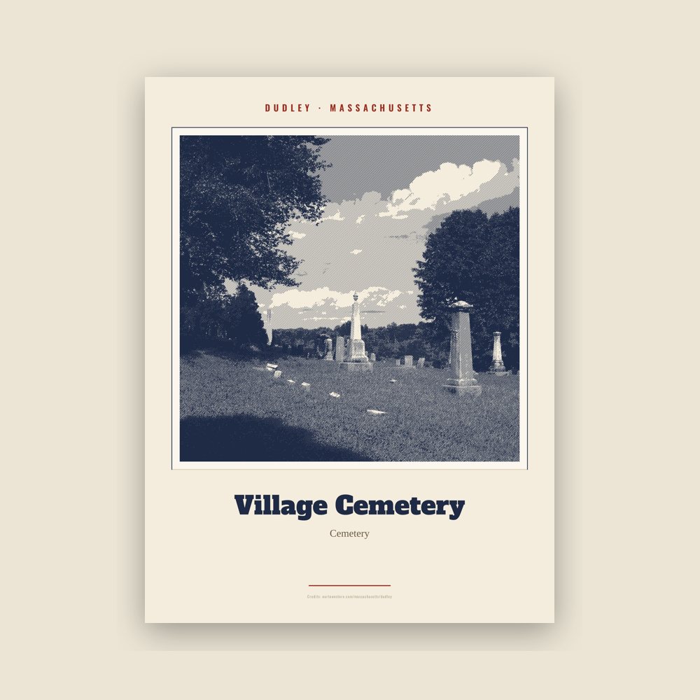Dudley Village Cemetery Landmark Print