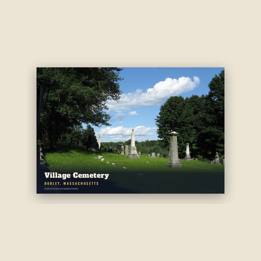 Dudley Village Cemetery Postcard