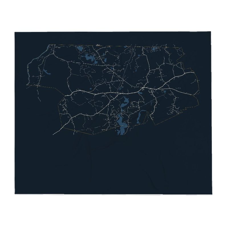 Dunstable Street Map Throw Blanket