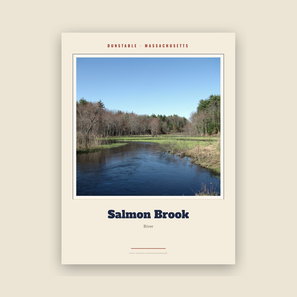 Dunstable Salmon Brook Landmark Print