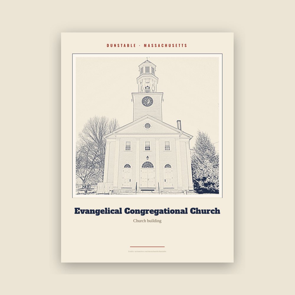 Dunstable Evangelical Congregational Church Landmark Print