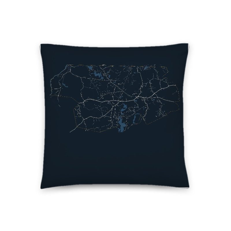 Dunstable Map Throw Pillow