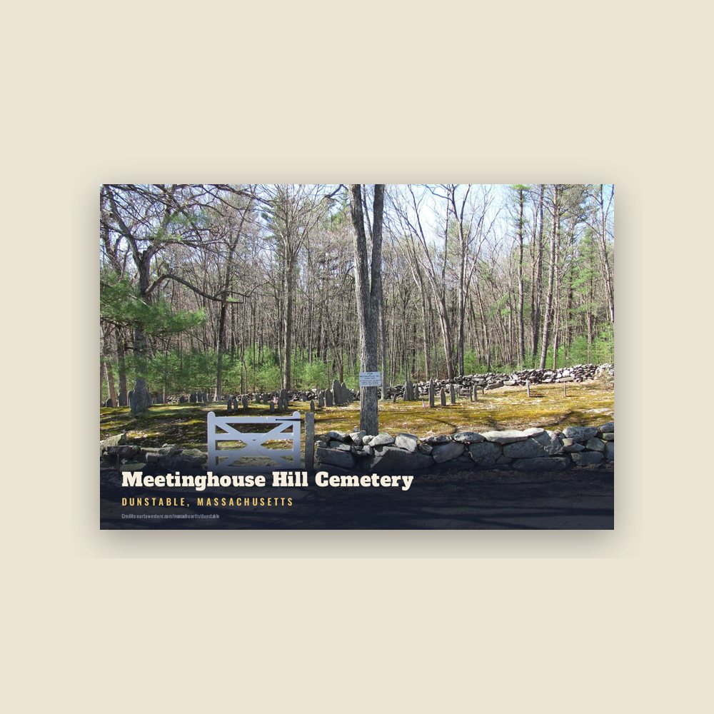 Dunstable Meetinghouse Hill Cemetery Postcard