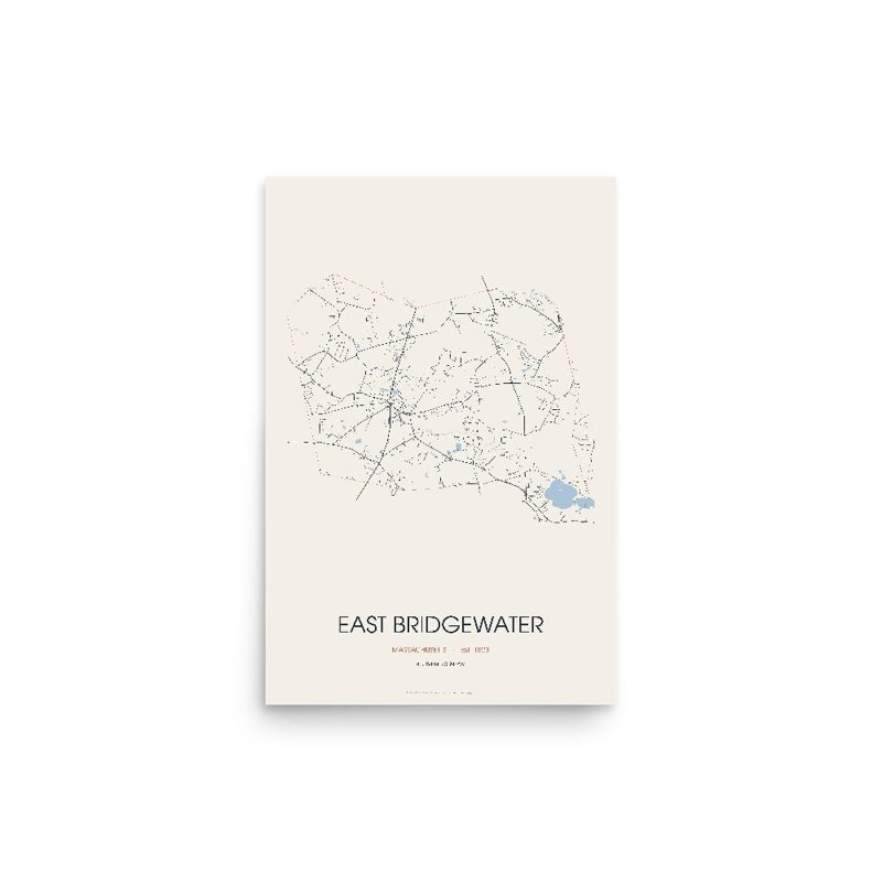 East Bridgewater Street Map Poster · Linen