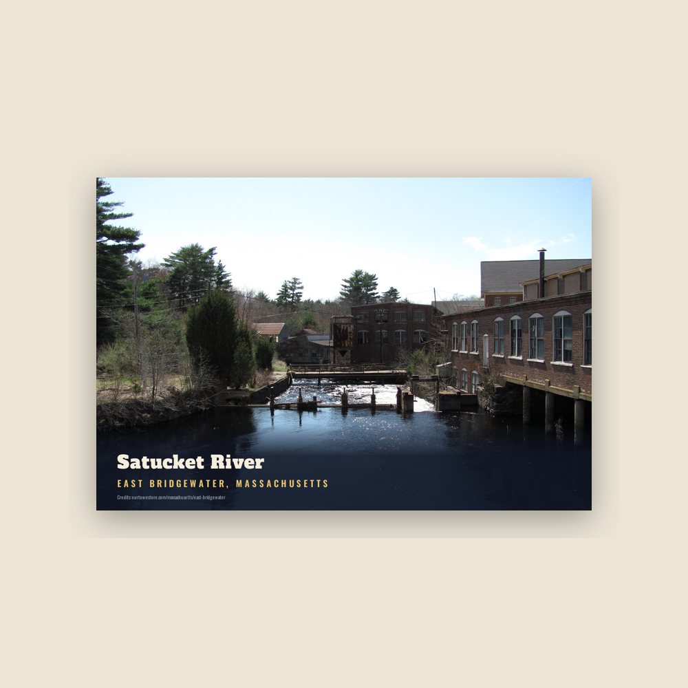 East Bridgewater Satucket River Postcard