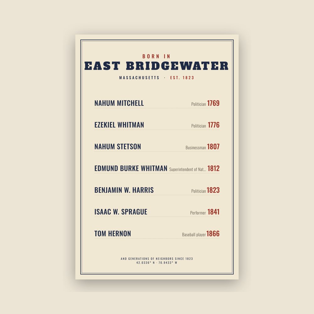 East Bridgewater “Born In” Poster