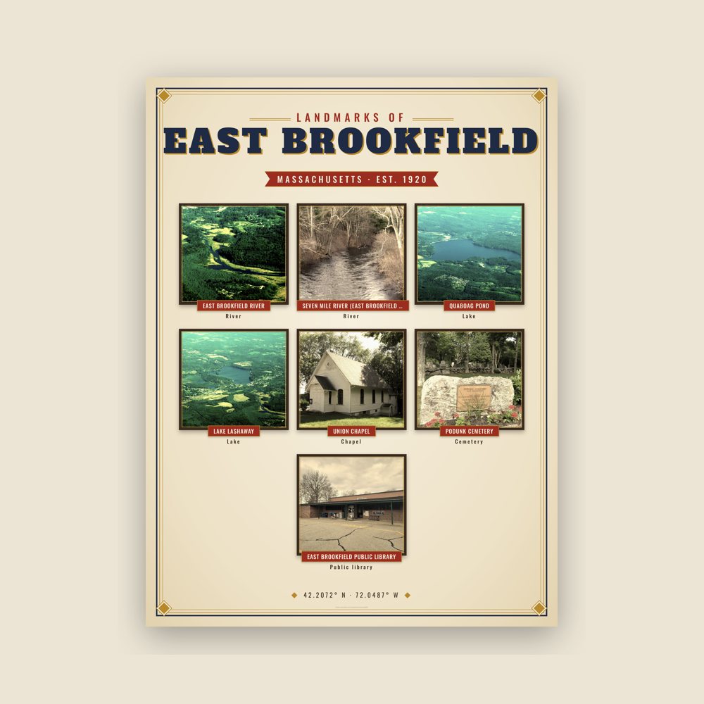 East Brookfield Landmarks Photo Poster