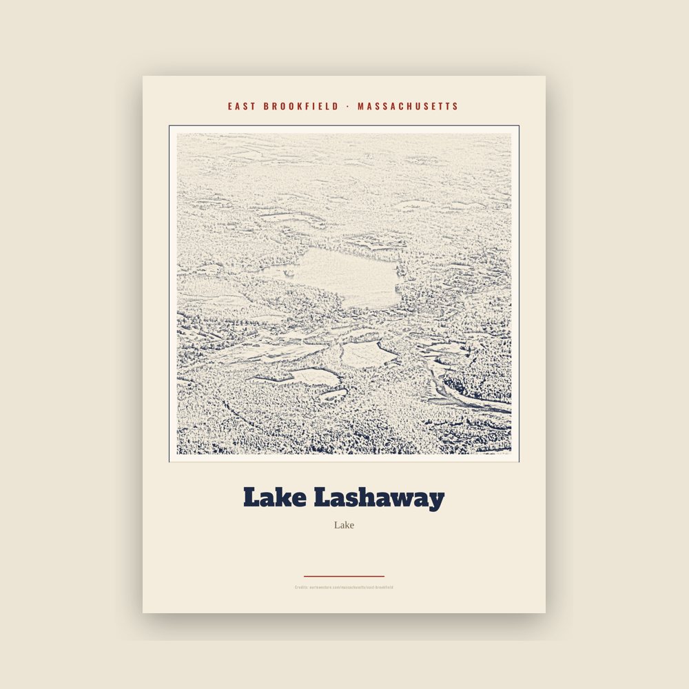 East Brookfield Lake Lashaway Landmark Print