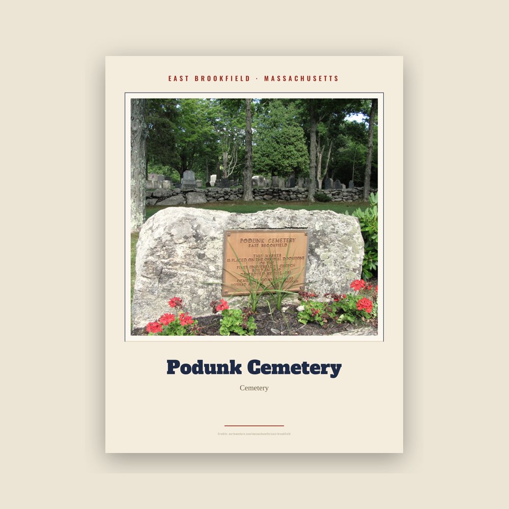 East Brookfield Podunk Cemetery Landmark Print