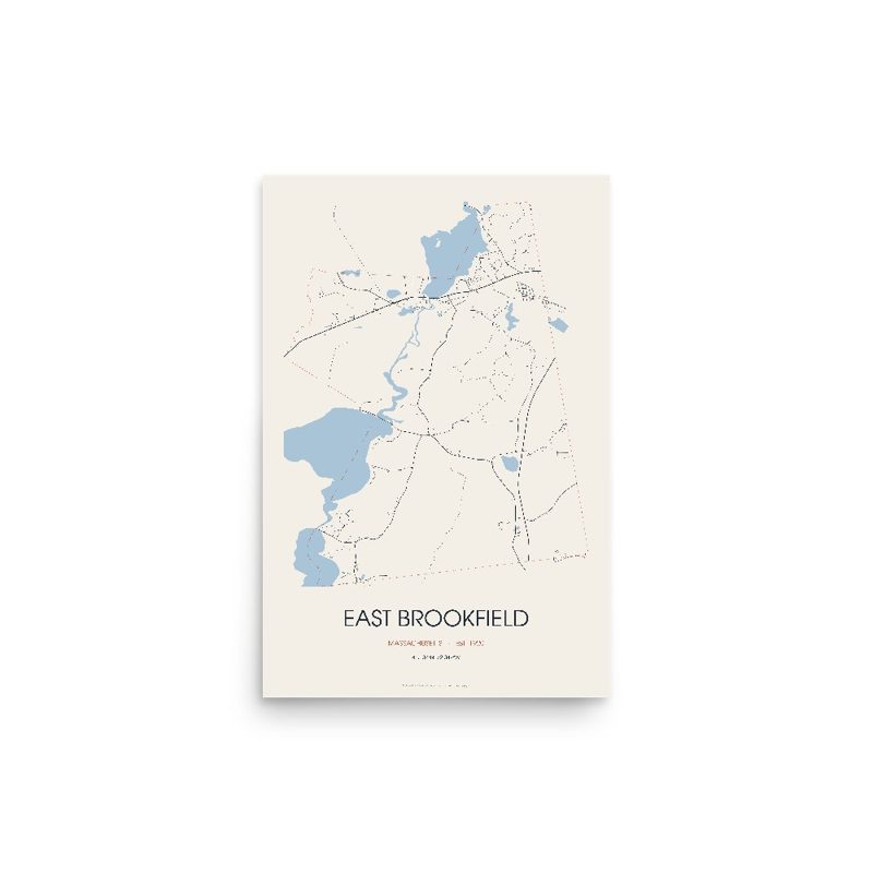 East Brookfield Street Map Poster · Linen