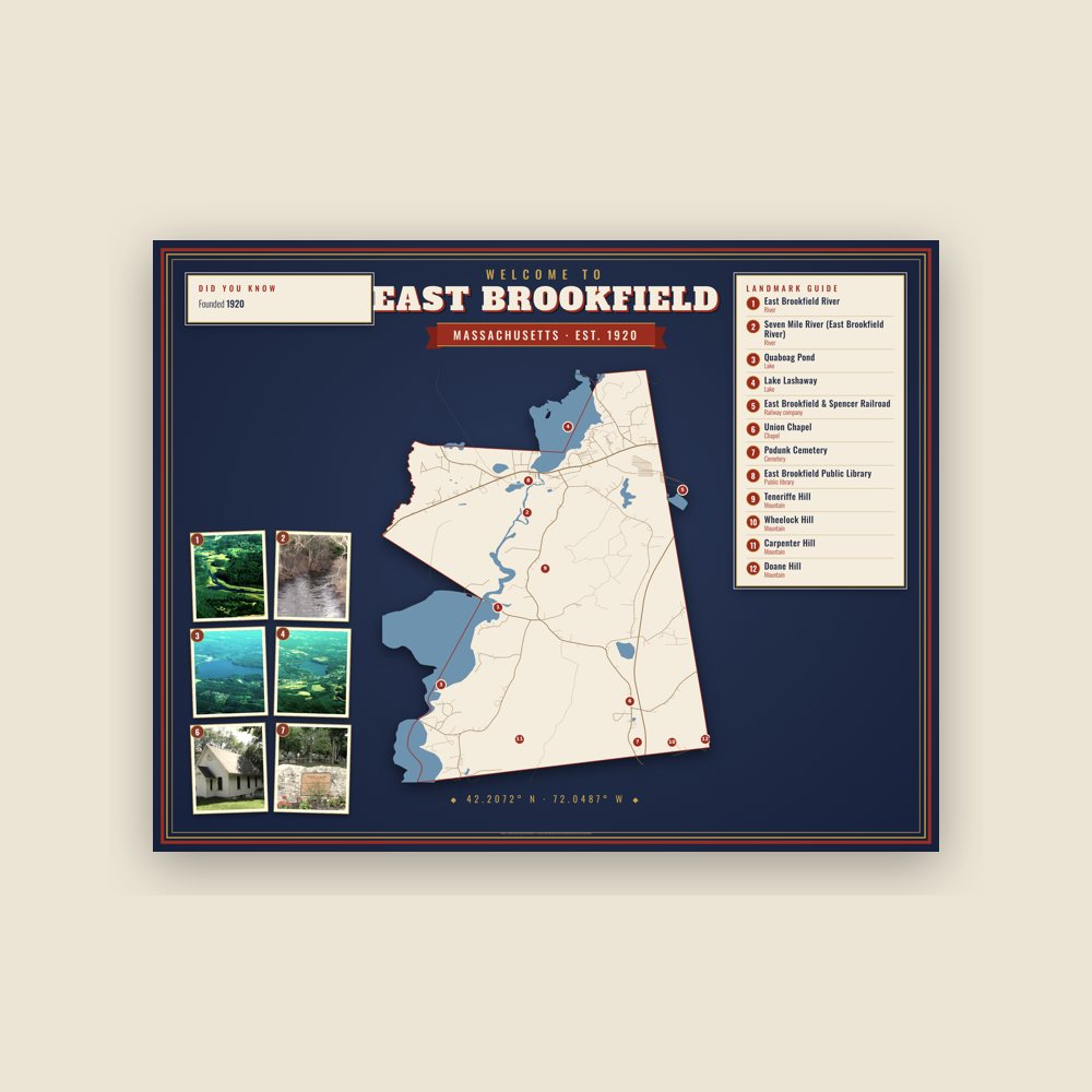East Brookfield Map Placemat