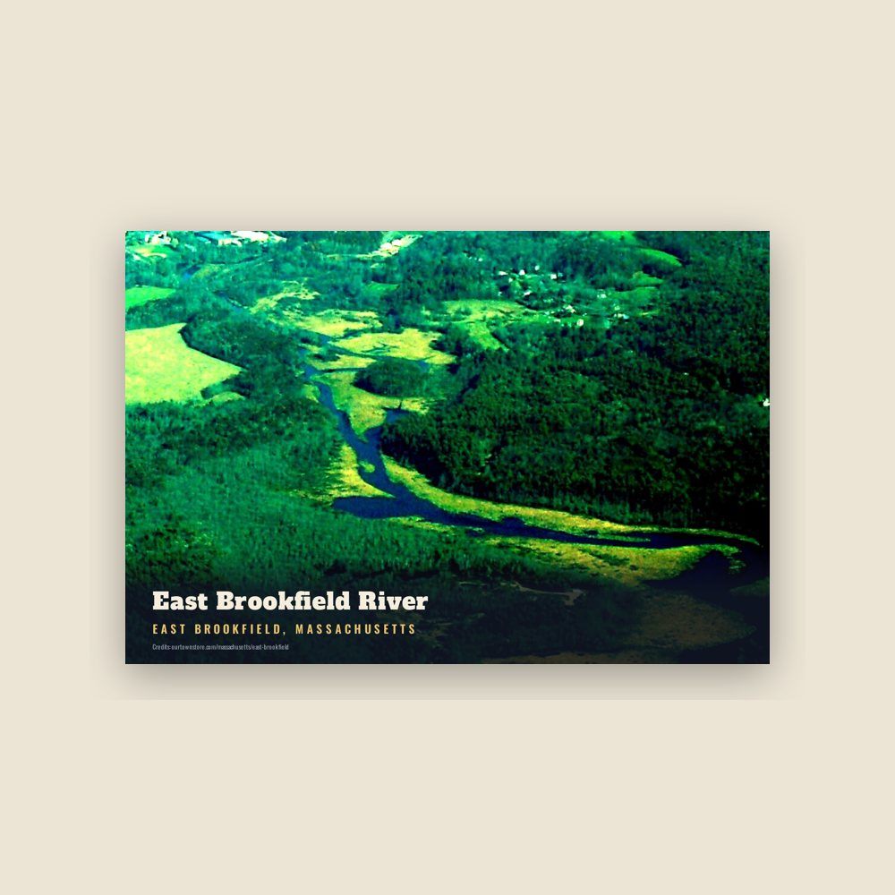 East Brookfield East Brookfield River Postcard