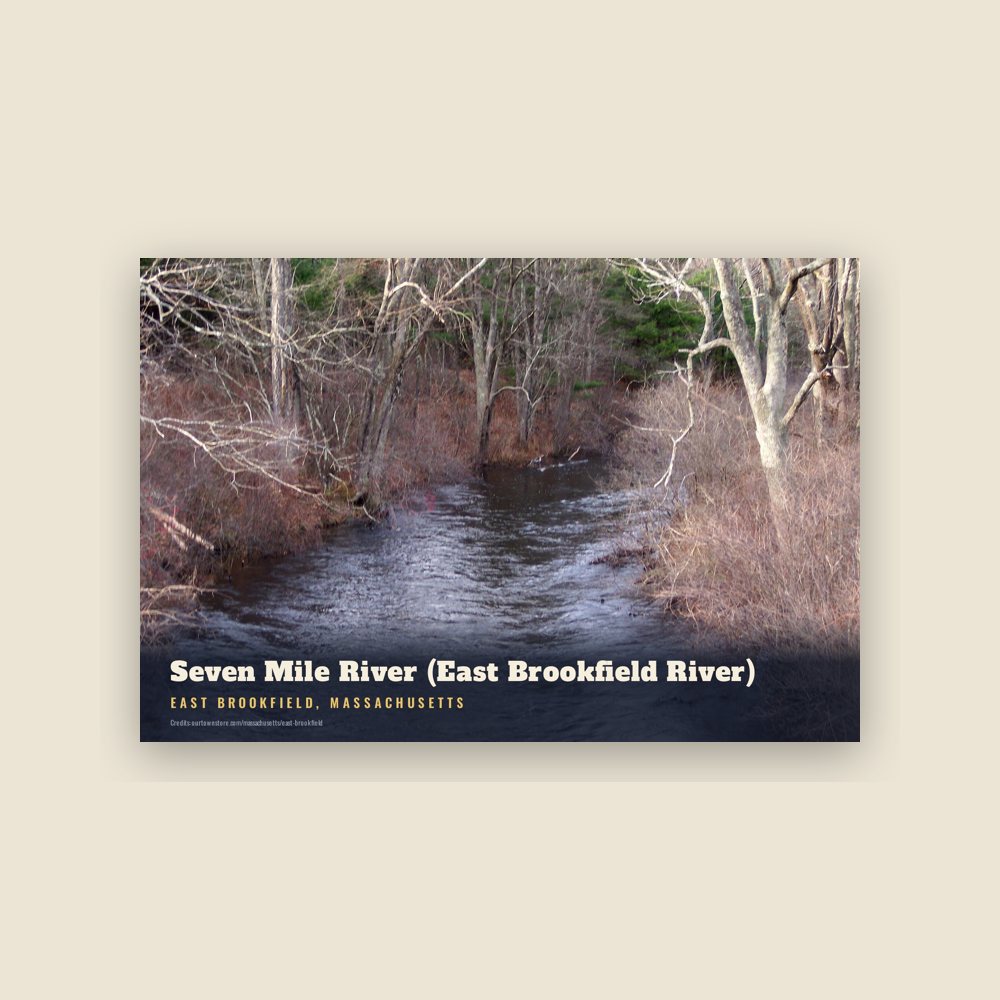 East Brookfield Seven Mile River (East Brookfield River) Postcard