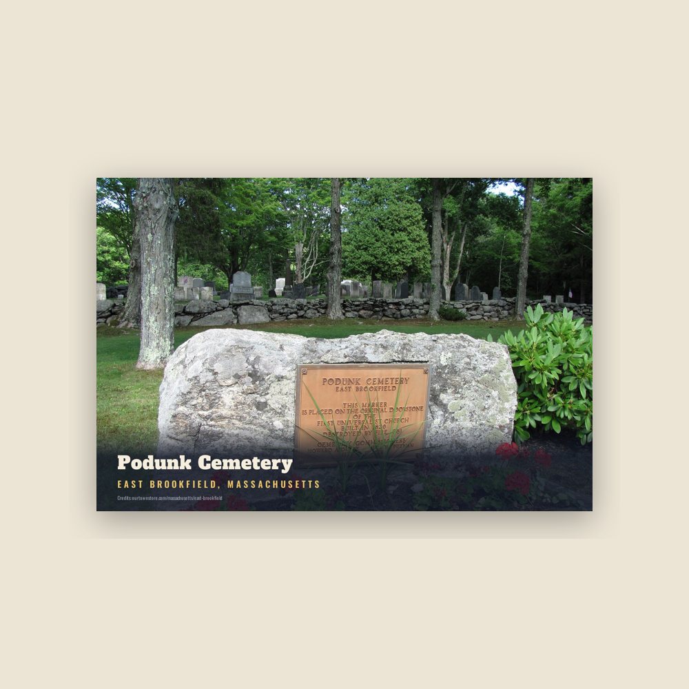 East Brookfield Podunk Cemetery Postcard
