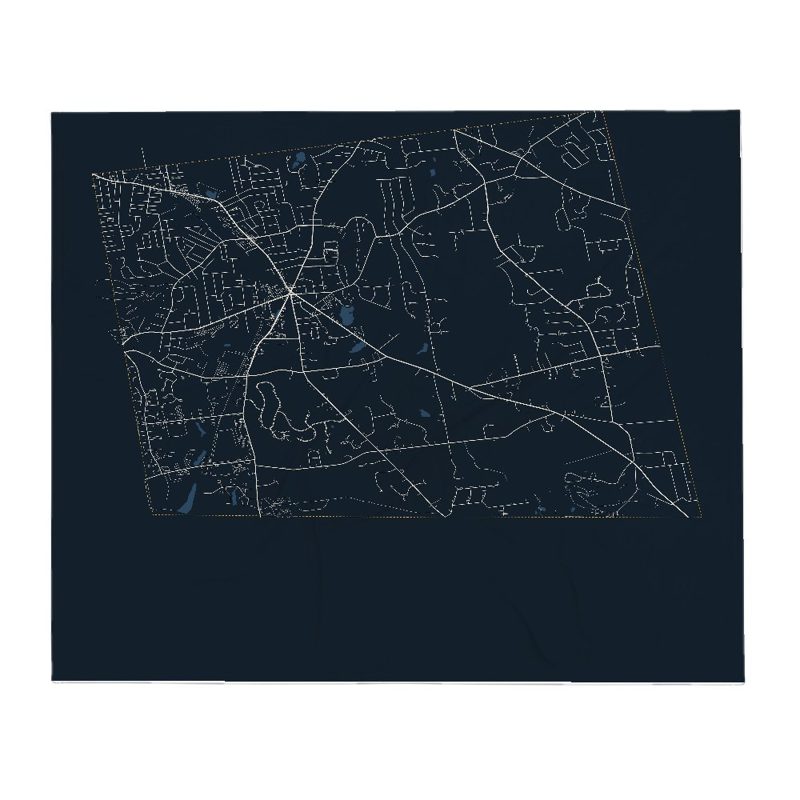 East Longmeadow Street Map Throw Blanket