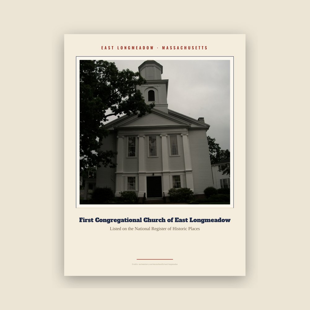 East Longmeadow First Congregational Church of East Longmeadow Landmark Print