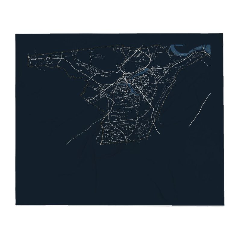 Easthampton Street Map Throw Blanket