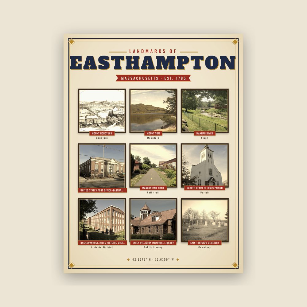 Easthampton Landmarks Photo Poster