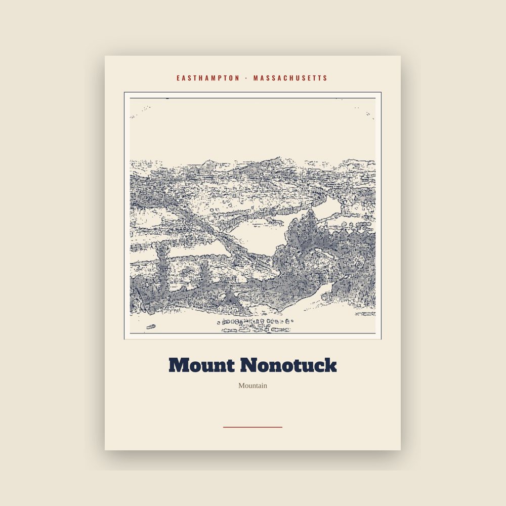 Easthampton Mount Nonotuck Landmark Print