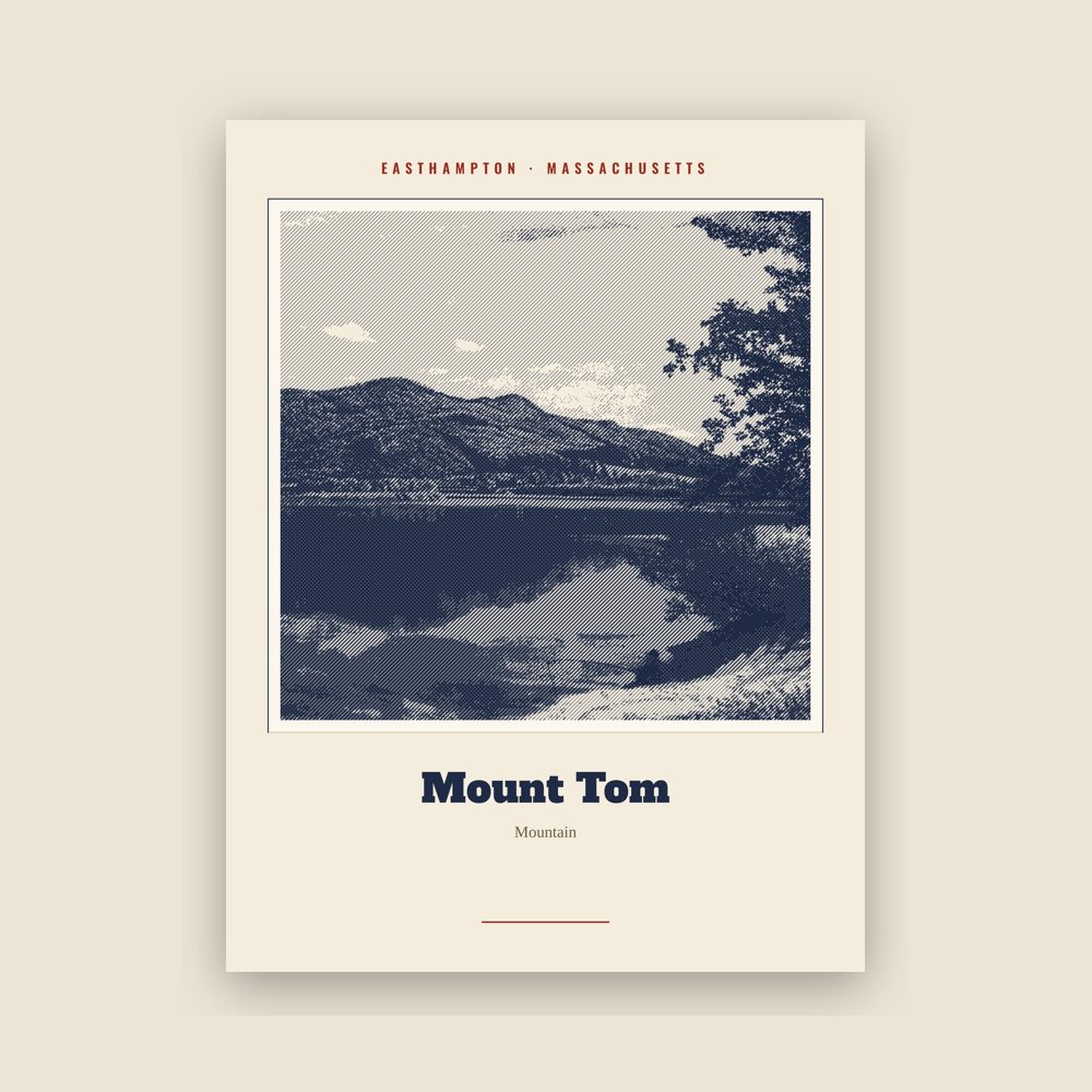 Easthampton Mount Tom Landmark Print