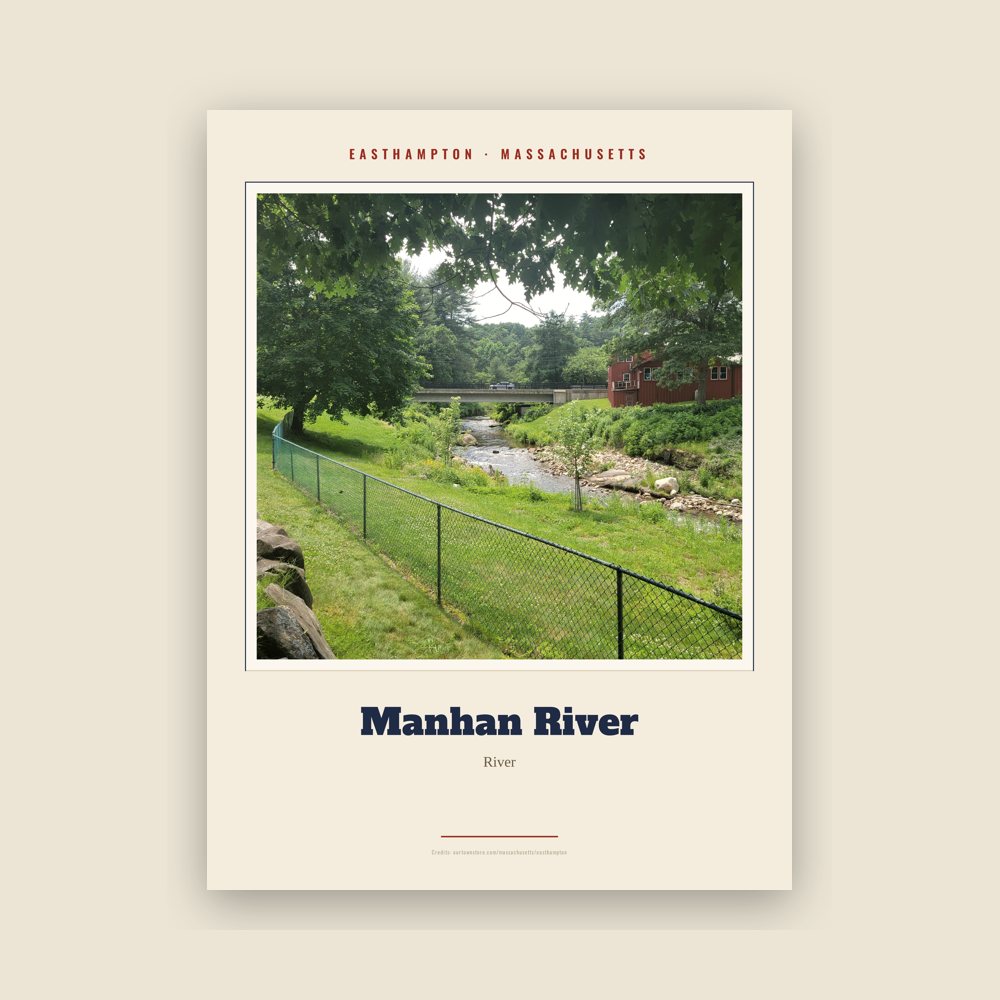 Easthampton Manhan River Landmark Print