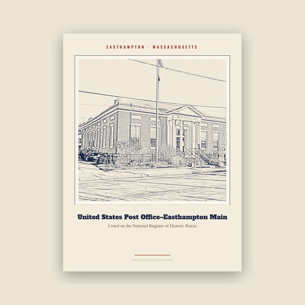 Easthampton United States Post Office–Easthampton Main Landmark Print