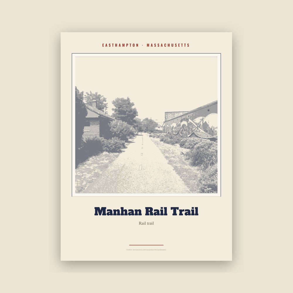 Easthampton Manhan Rail Trail Landmark Print