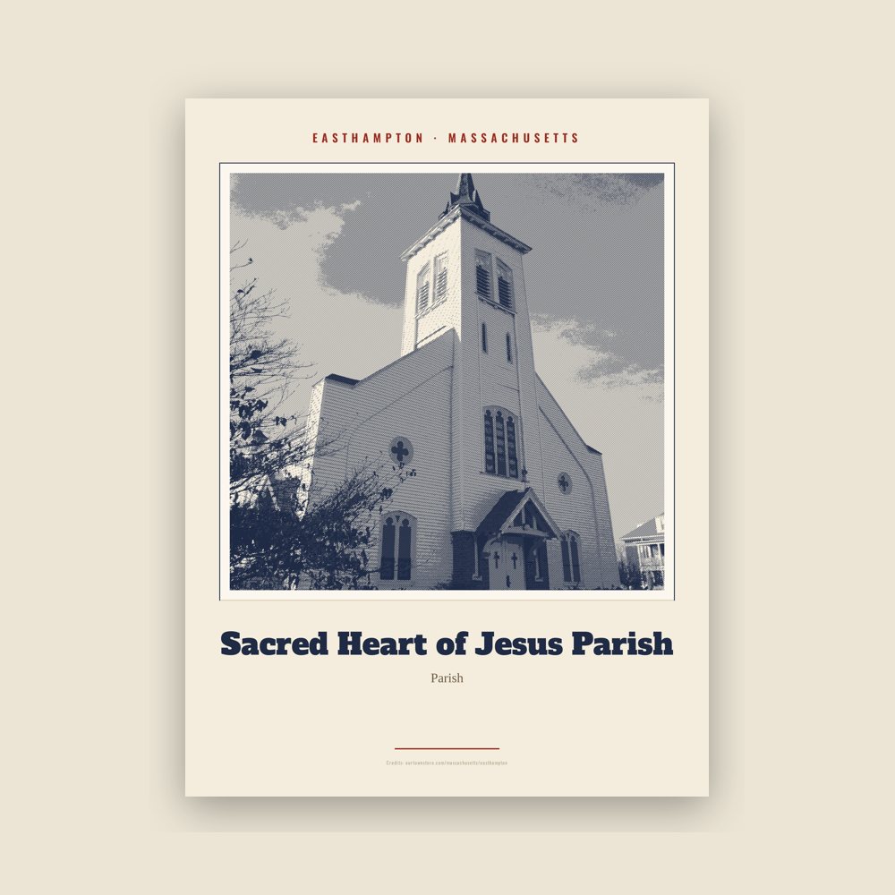 Easthampton Sacred Heart of Jesus Parish Landmark Print