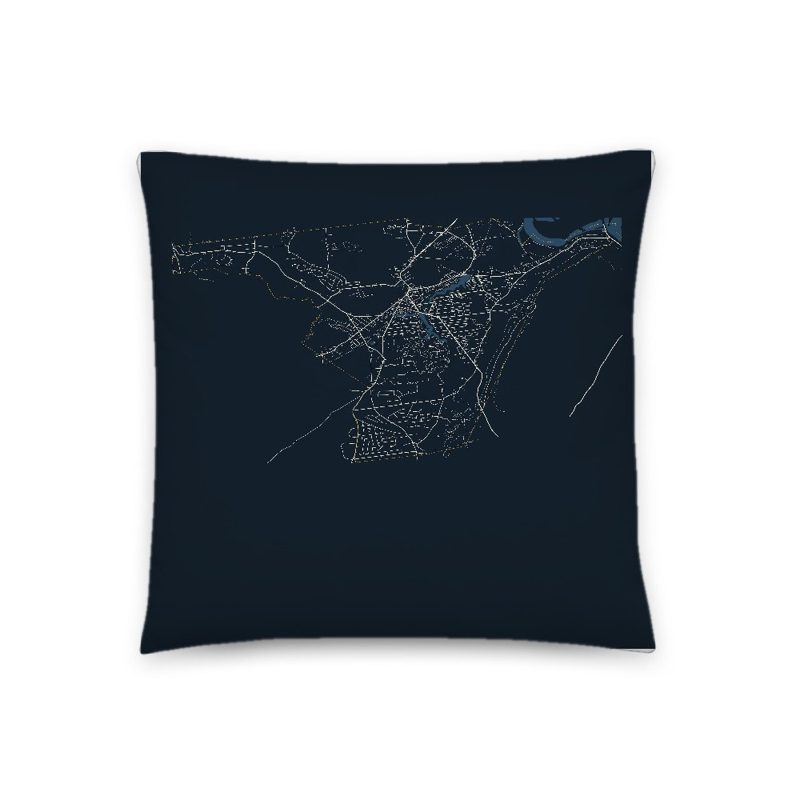 Easthampton Map Throw Pillow