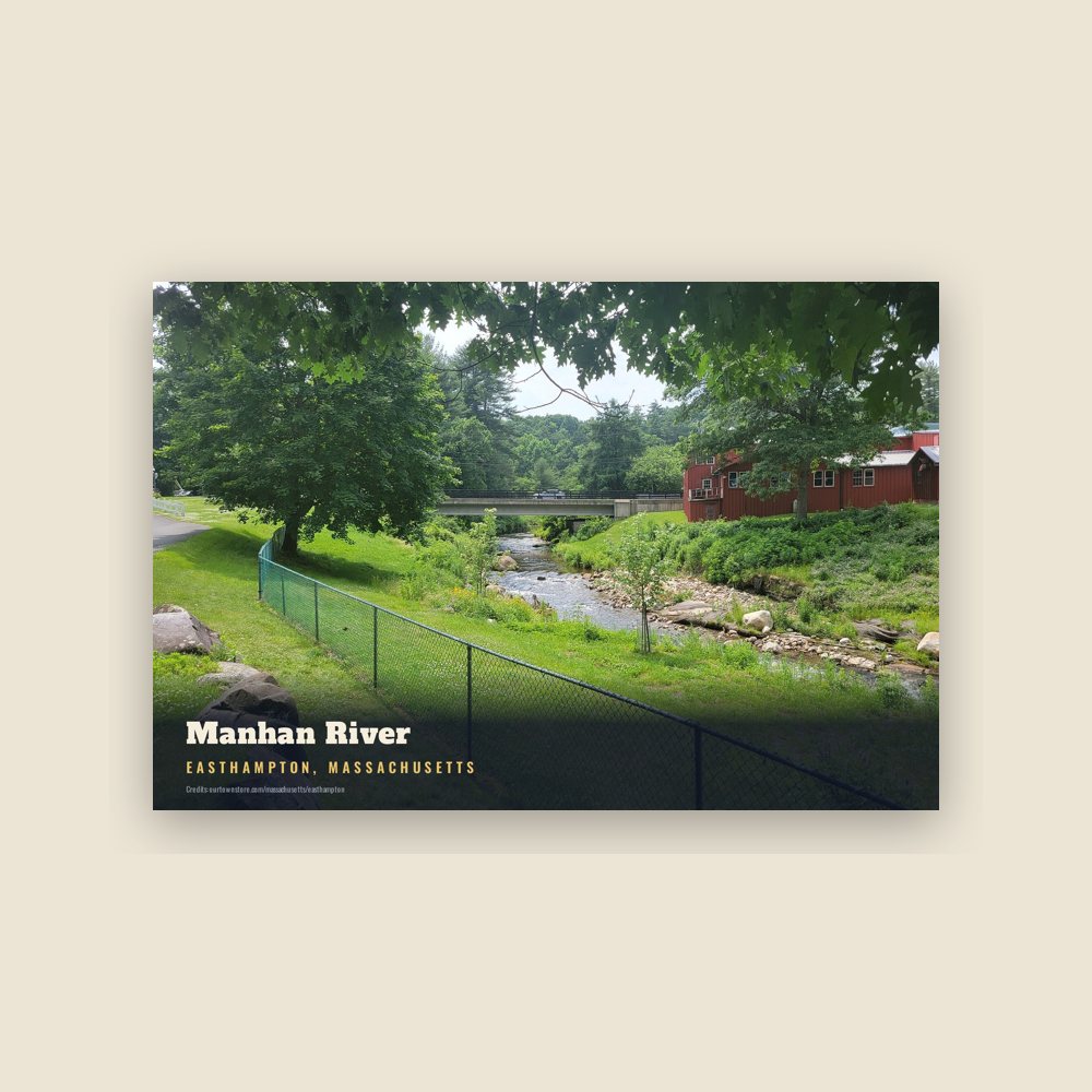 Easthampton Manhan River Postcard