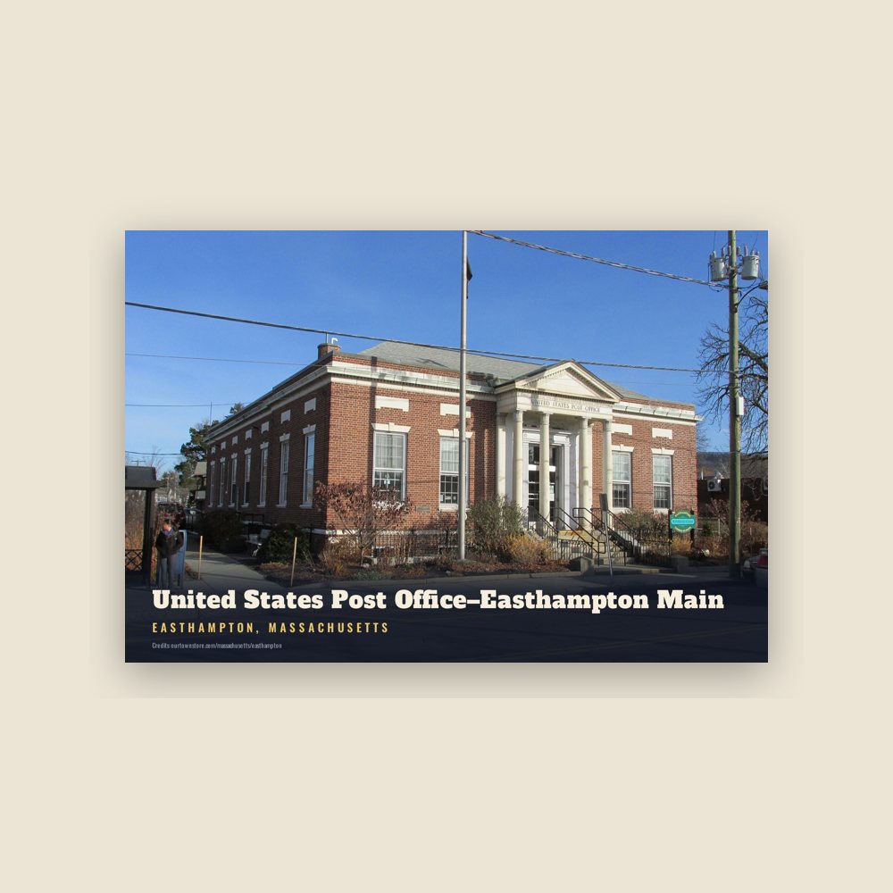 Easthampton United States Post Office–Easthampton Main Postcard