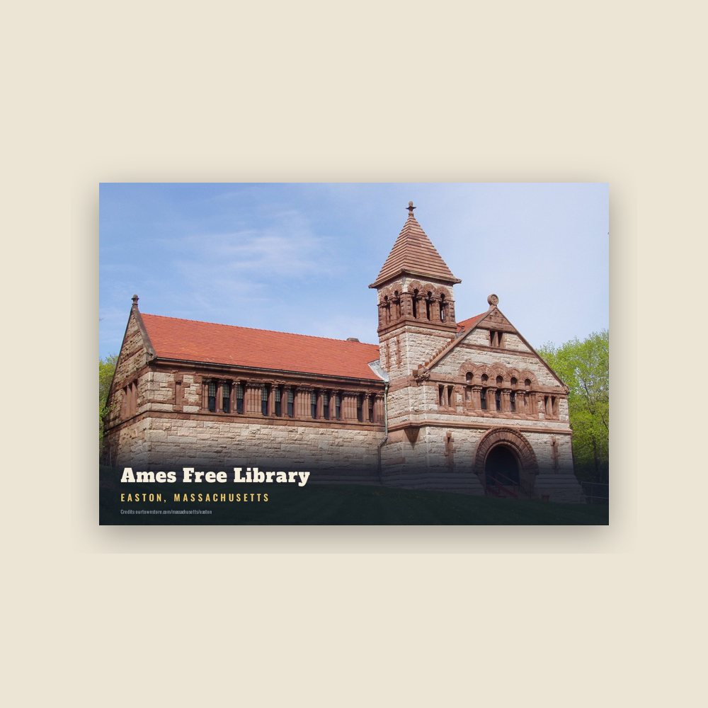 Easton Ames Free Library Postcard