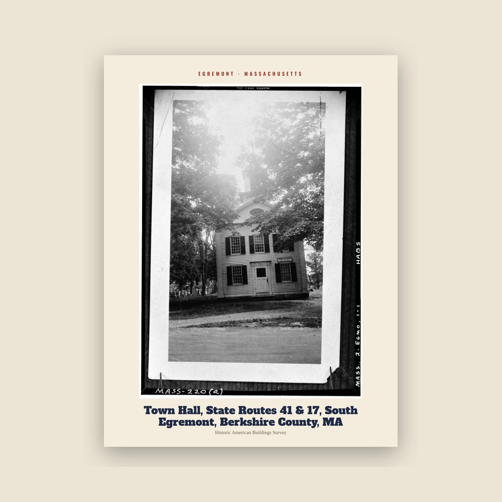 Egremont Town Hall, State Routes 41 & 17, South Egremont, Berkshire County, MA Archive Print