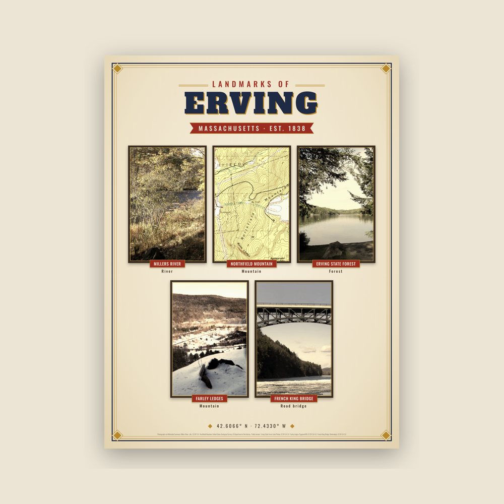 Erving Landmarks Photo Poster
